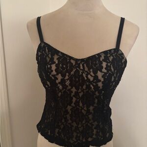 The Limited Black and Cream Lace Camisole